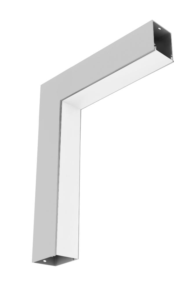 Perfil Sobrepor Newline Fit40 para Fita de Led Curva teto/Parede 300x300x50mm CPS40001F