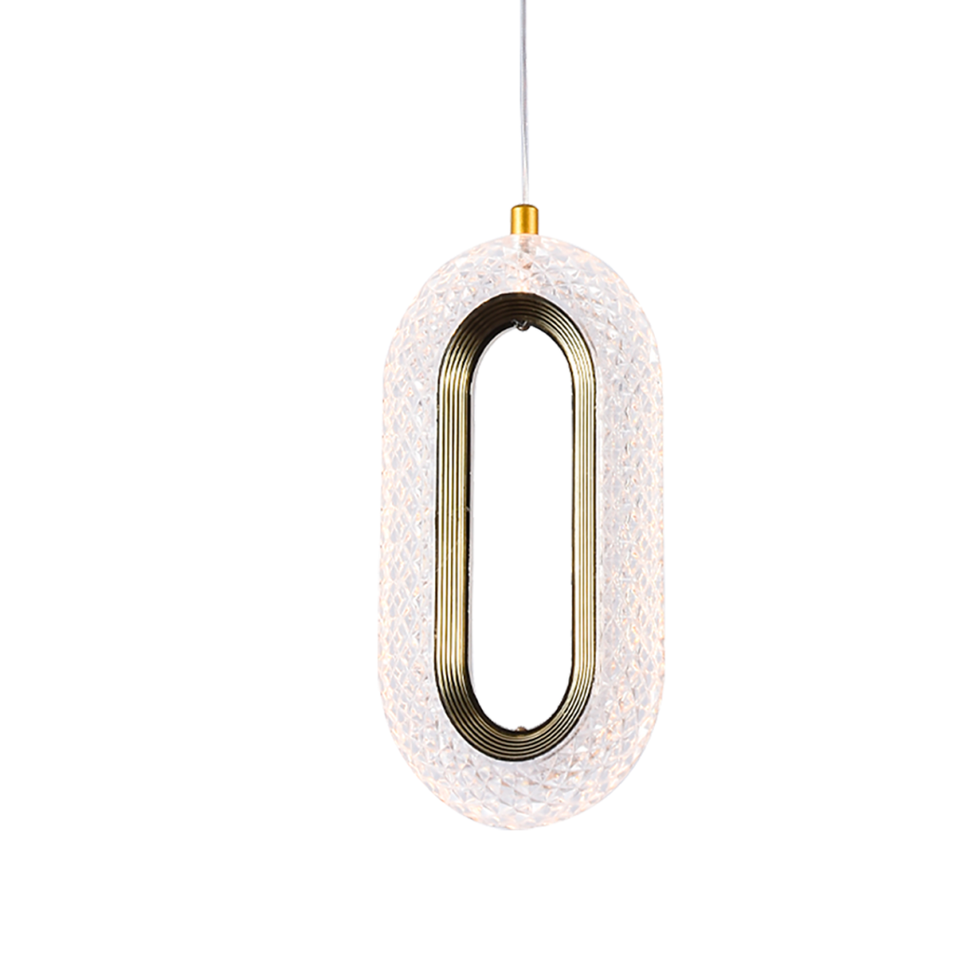 Pendente +Luz Vivara Alumínio, Metal e Acrílico Dourado 8 watts 3000K 120x240mm PE-197/8.24DO