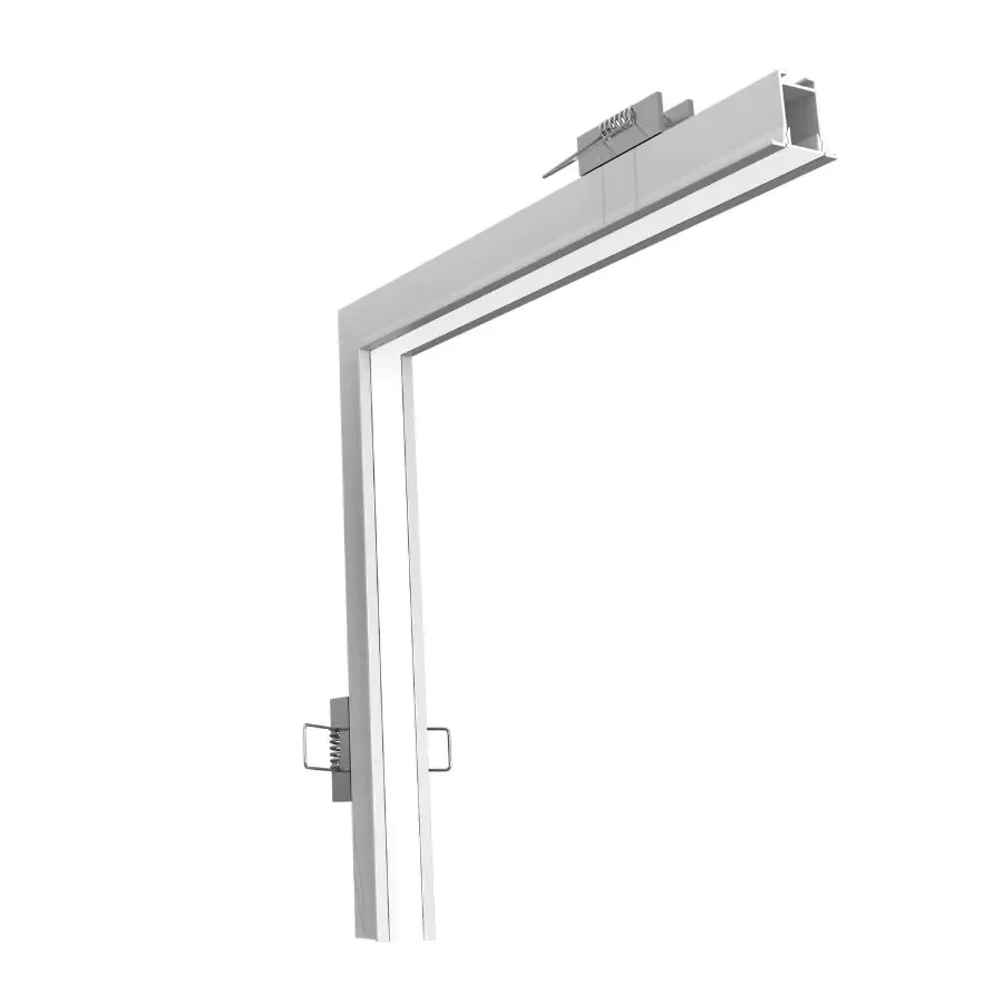 Perfil Embutido Newline Fit15 Standard Curva Teto/Parede 250x25x250mm SCPE15001