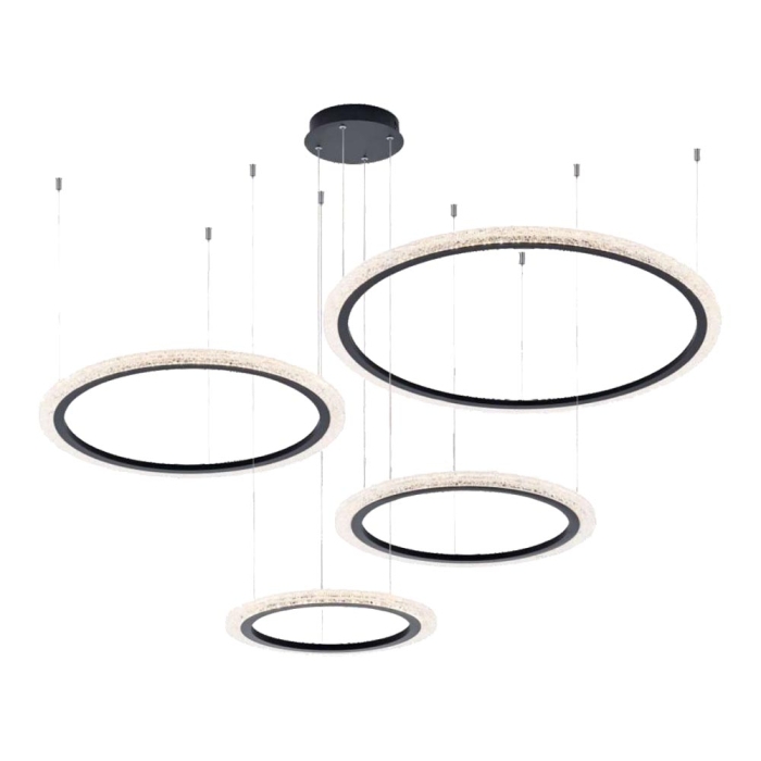 Pendente Astraled Led Aspectral Preto 135 watts 3000K 1450mm PL-9741
