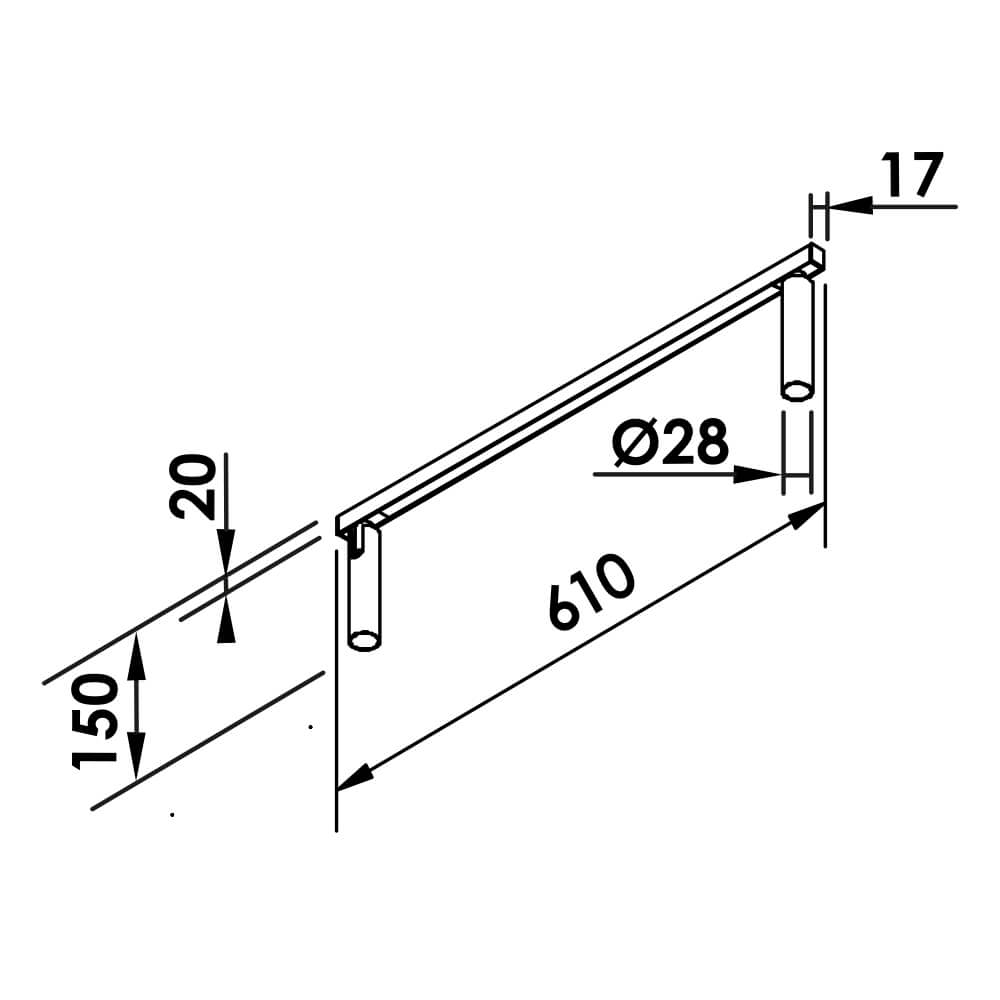 Plafon Newline Fit15 Row 20 watts 3000K 610x28x150MM PL15028LED