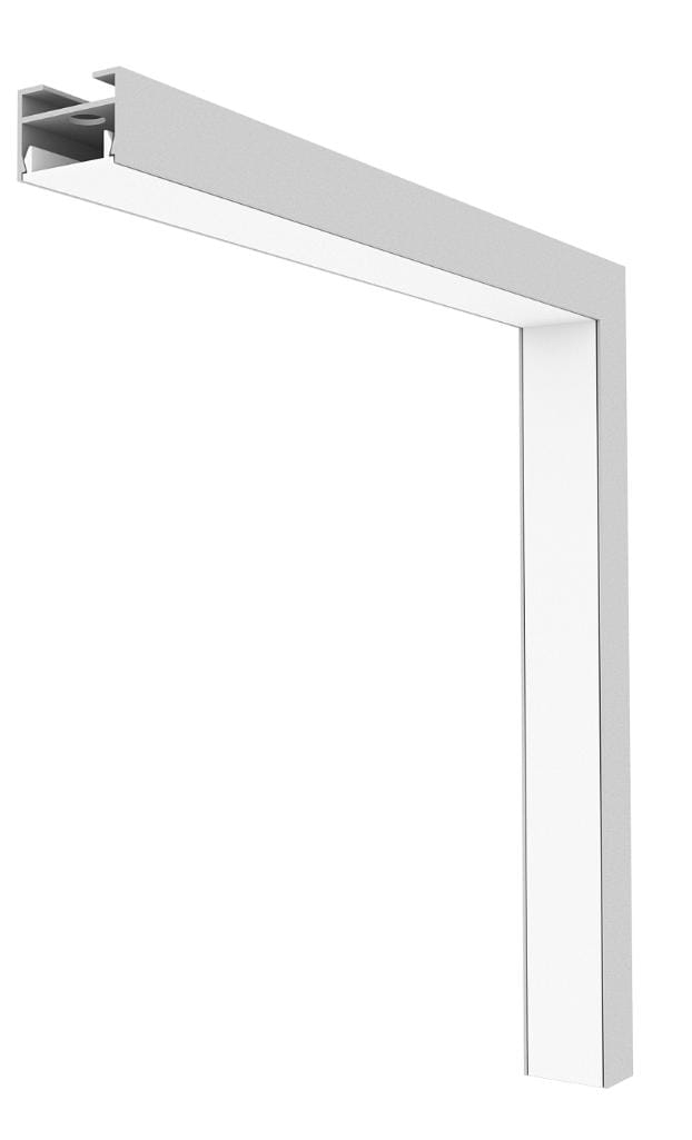 Perfil Sobrepor Newline Fit25 para Fita de Led Curva Teto/Parede 250x250x27mm SCPS25001