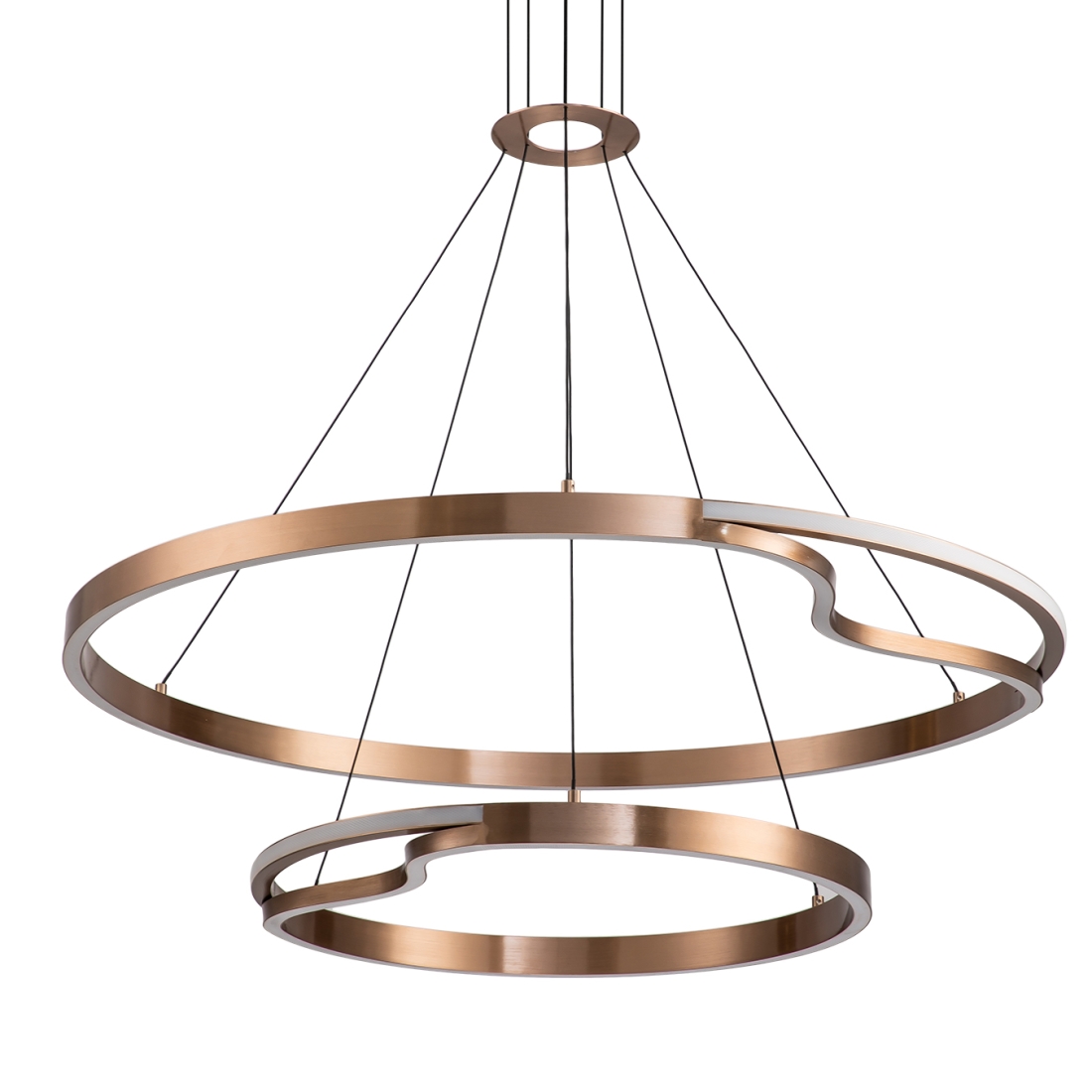 Pendente +Luz Rash Metal e Acrílico 75 watts 3000K Cobre Ø500/820mm PE-211/75.82CO
