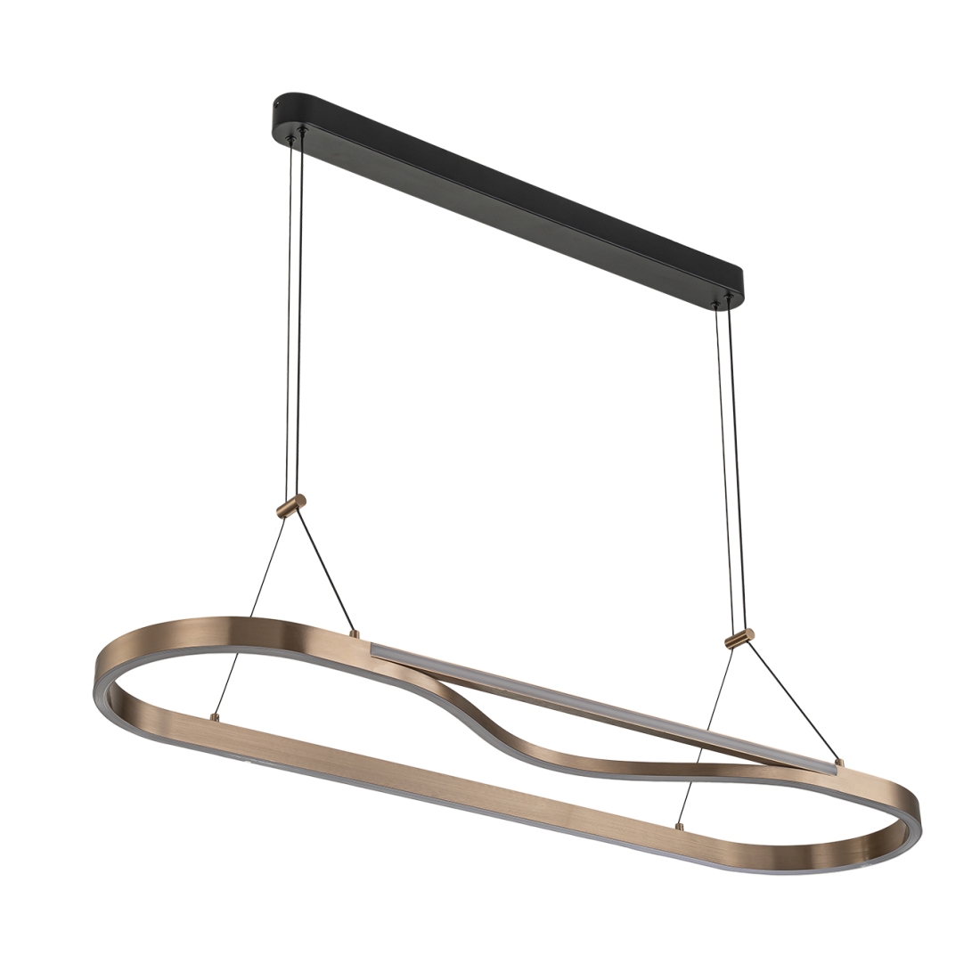 Pendente +Luz Rash Metal e Acrílico 46 watts 3000K Cobre 300x1090mm PE-212/46.100CO