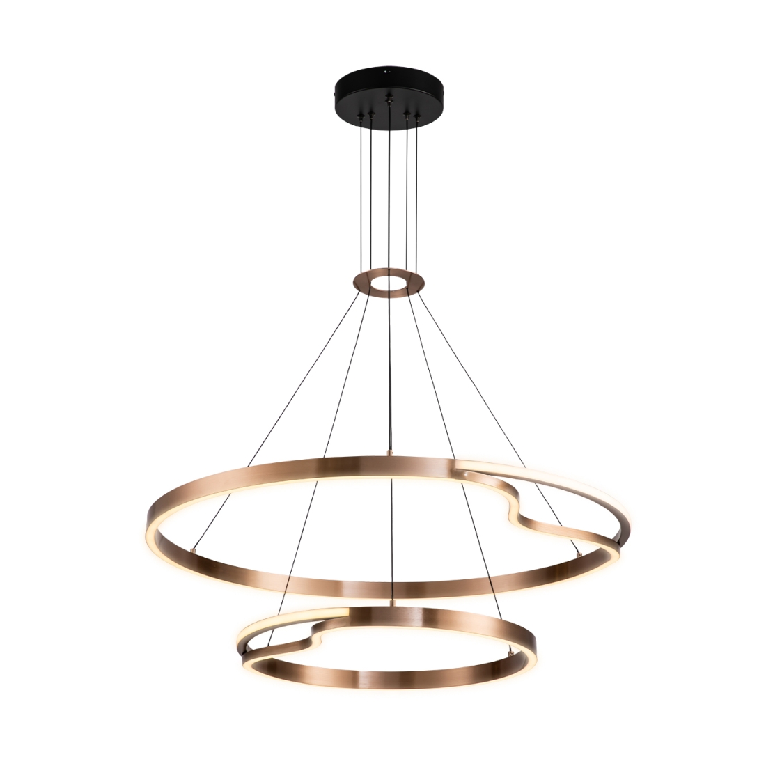 Pendente +Luz Rash Metal e Acrílico 75 watts 3000K Cobre Ø500/820mm PE-211/75.82CO