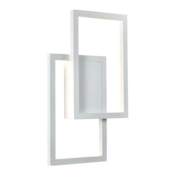 Arandela +Luz Quadrus Metal, Alumínio e Acrílico 28 watts 2700K Branco 300x500x60mm AR-095/28.27BF