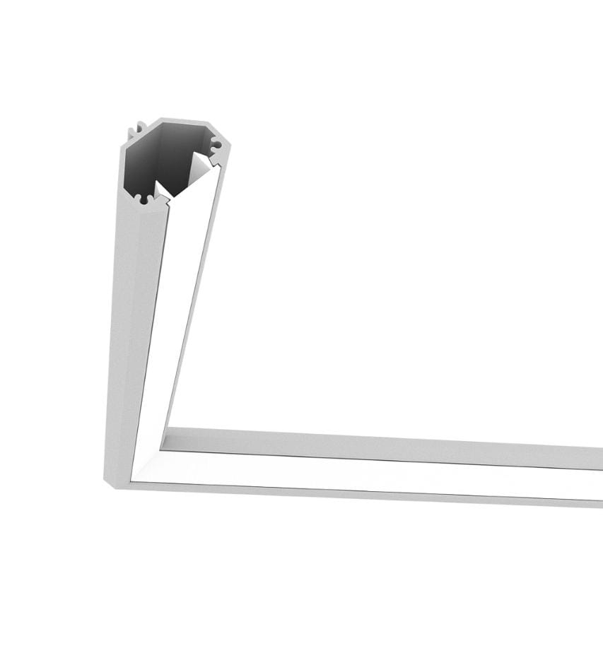 Perfil Newline Linear Sobrepor Fit15 45° Curva Direita Esquerda 250X250X23mm SPS12000