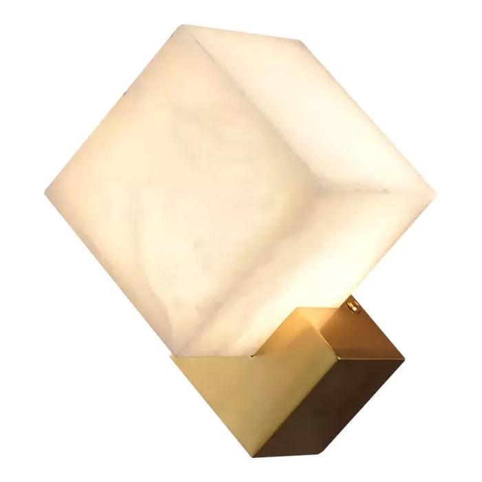 Arandela Astraled Led Macon Metal Dourado e Pedra 5 watts 3000K 185x145mm AD-2053