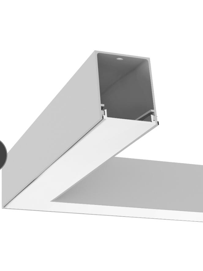Perfil Sobrepor Newline Fit40 para Fita de Led Curva Direita/Esquerda 250x250x50mm CPS40000F