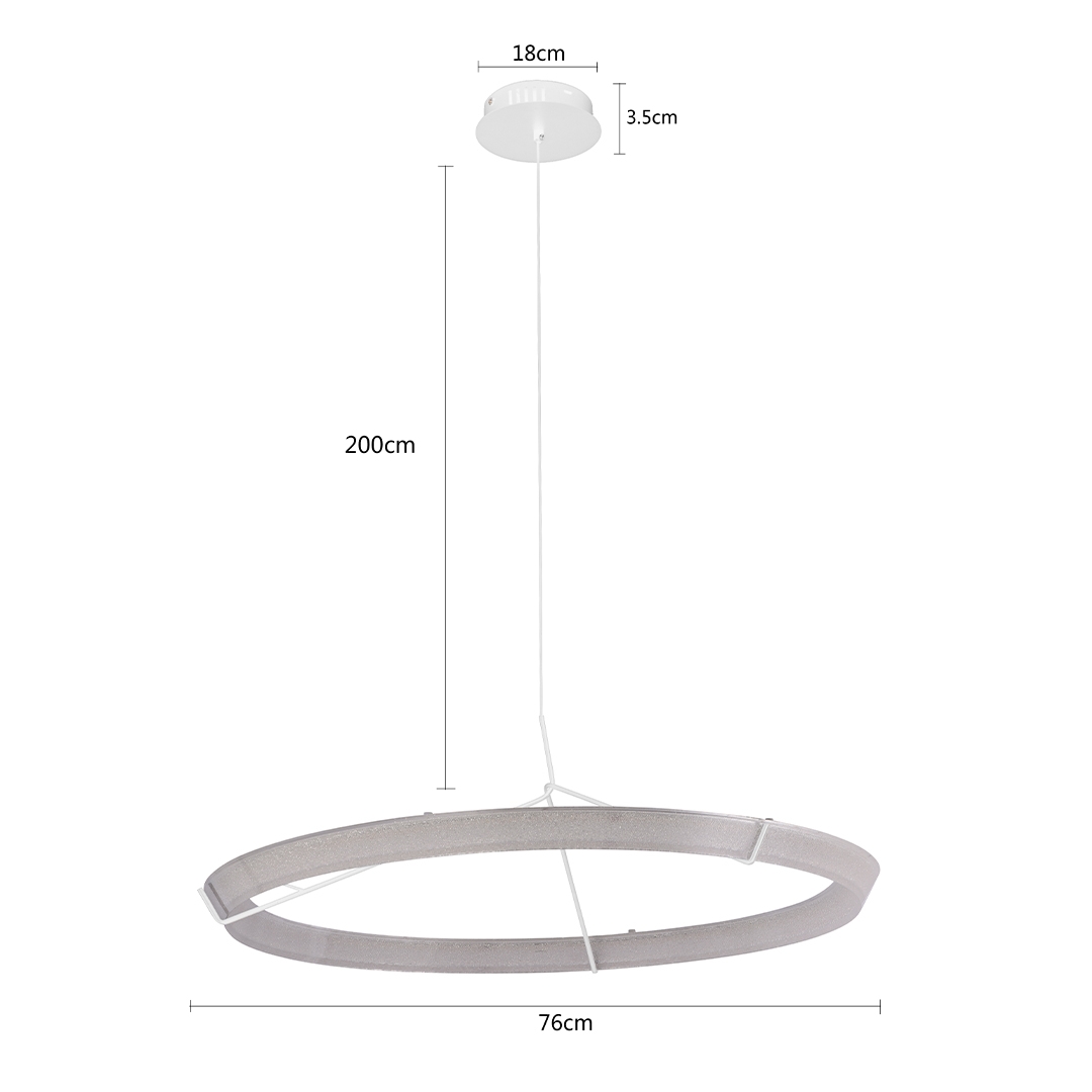 Pendente Nordecor Gise 37 watts 3000K Branco Ø760mm 2870