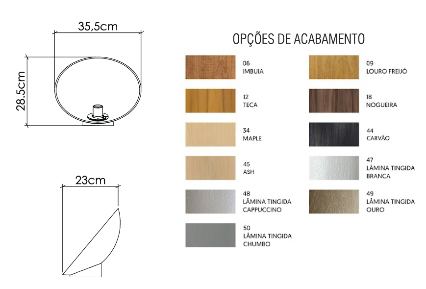 Abajur Accord Oyster 1L Mini Bulbo 285x355x240mm 7102