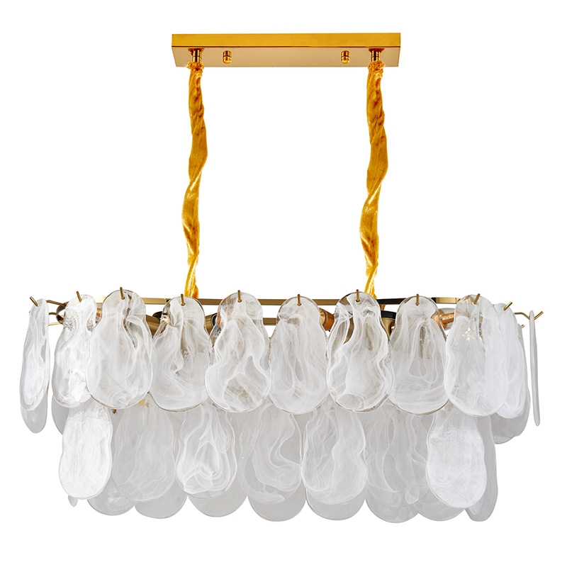 Pendente Nordecor Velle 5L E14 Dourado Fosco Ø815x260mm 2949