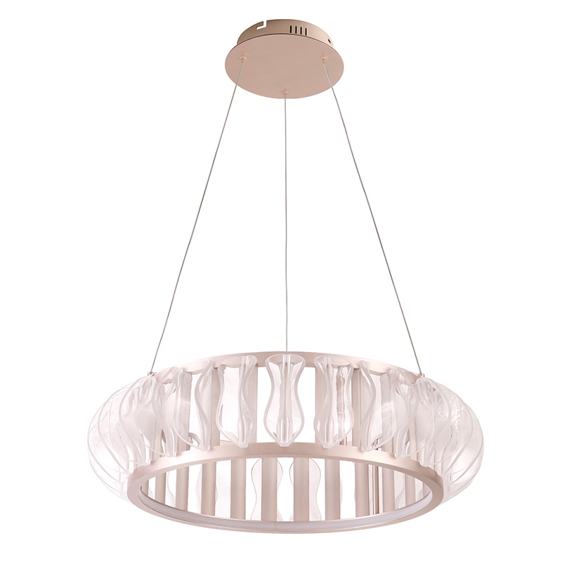 Pendente Nordecor Wavy 52 watts 2700K Ouro Champagne Ø600x155mm 2944