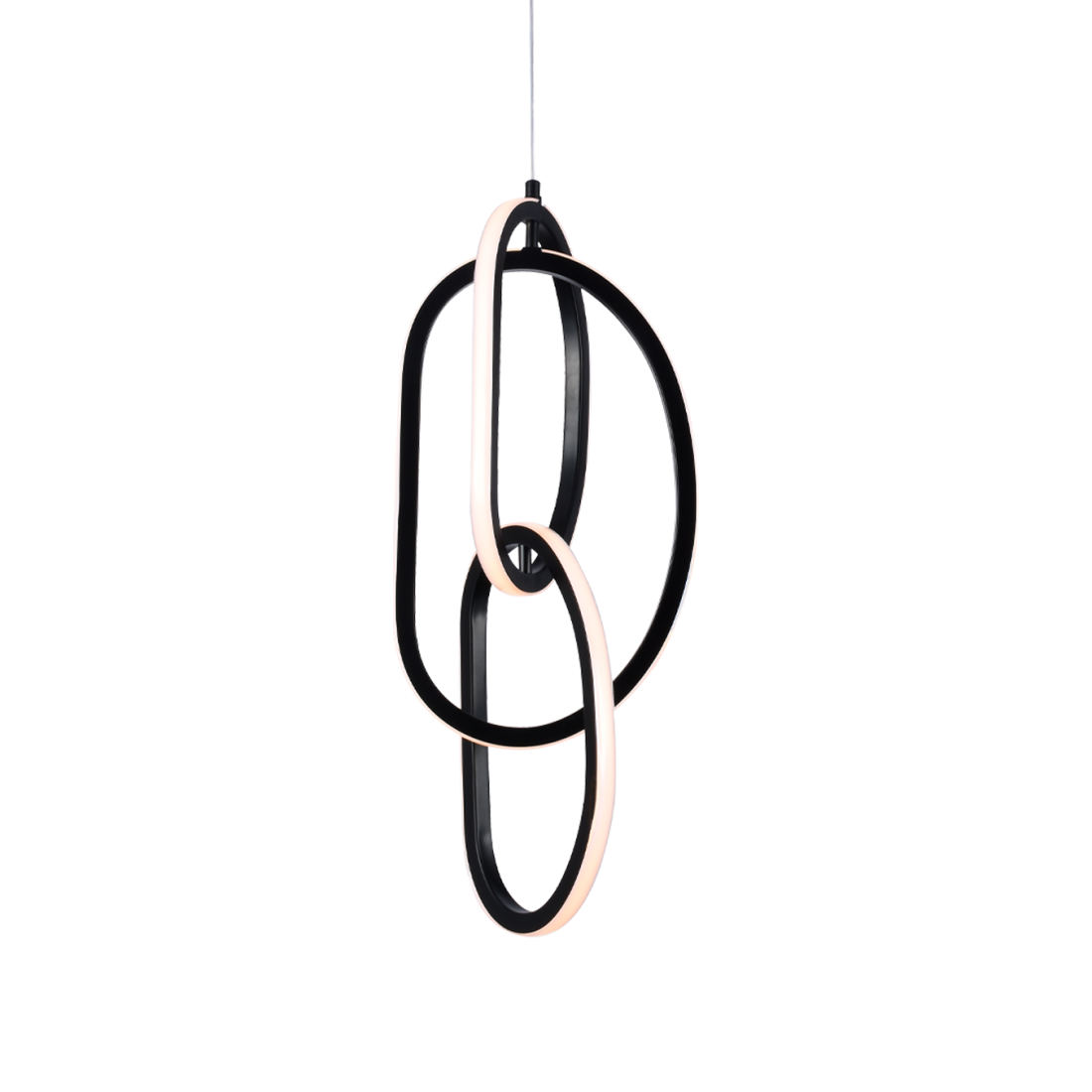 Pendente +Luz Moya Alumínio e Acrílico Preto 48 watts 3000K 220x500mm PE-196/48.50PF