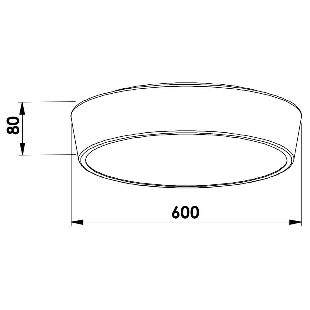 Plafon Newline Lunare 37,8 watts 3000K Bivolt Ø600X80mm PL02044LED