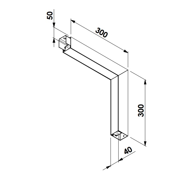 Perfil Sobrepor Newline Fit40 para Fita de Led Curva teto/Parede 300x300x50mm CPS40001F