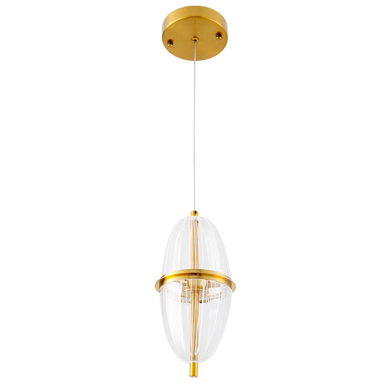 Pendente Nordecor Miza Oli 8 watts 2700K Ouro Brilho Ø120x270mm 2954