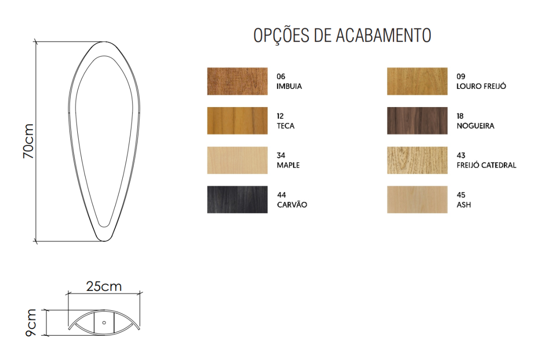 Pendente Accord Leaf 1L E27 700x250x90mm 1509
