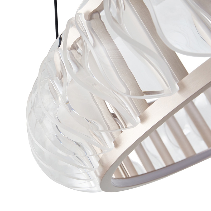 Pendente Nordecor Wavy 100 watts 2700K Ouro Champagne Ø800x155mm 2945