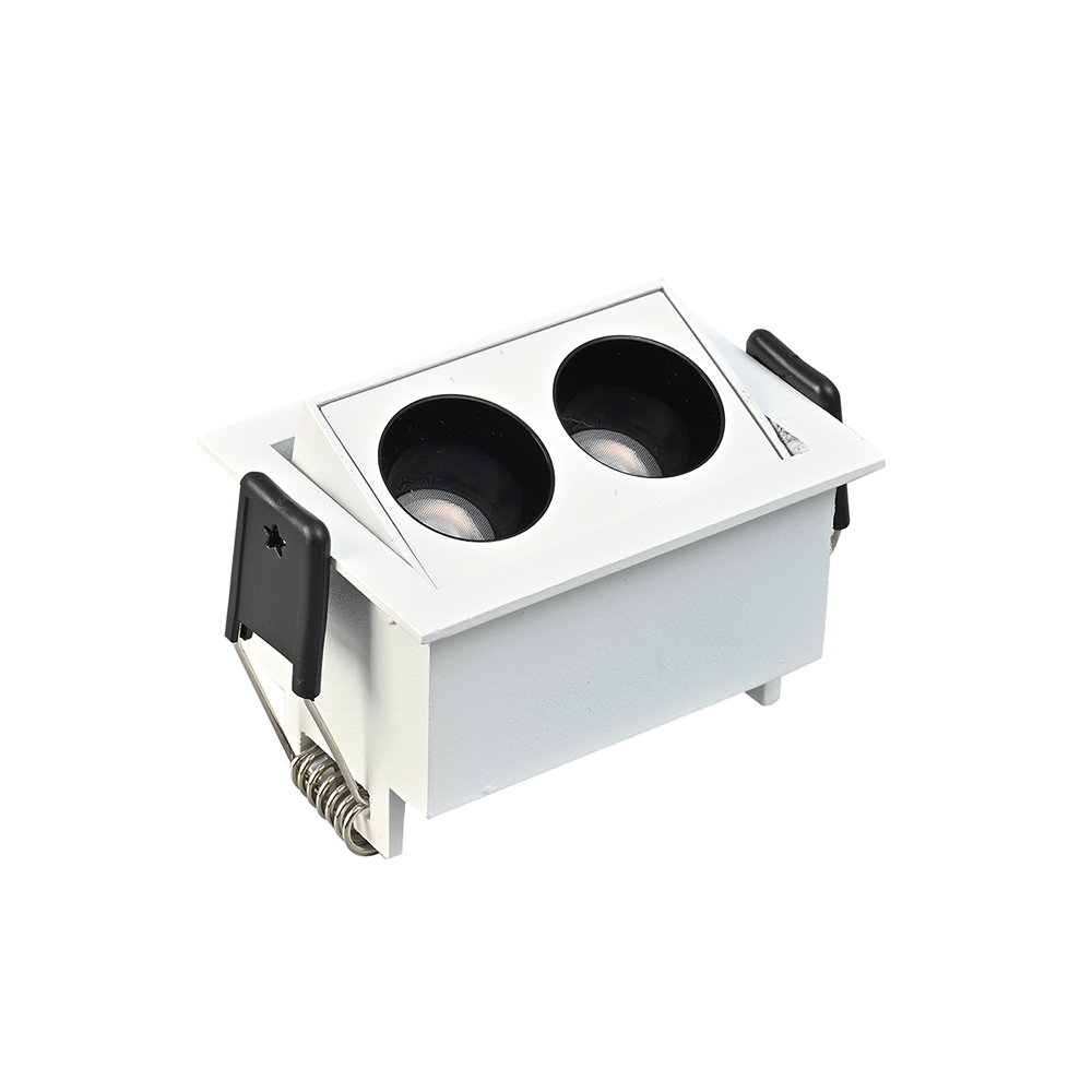 Embutido Nordecor Downlight Powerus Direcionável 2 Focos 4 watts Branco e Preto 3000K IRC90 38° 70x52x46mm 6633