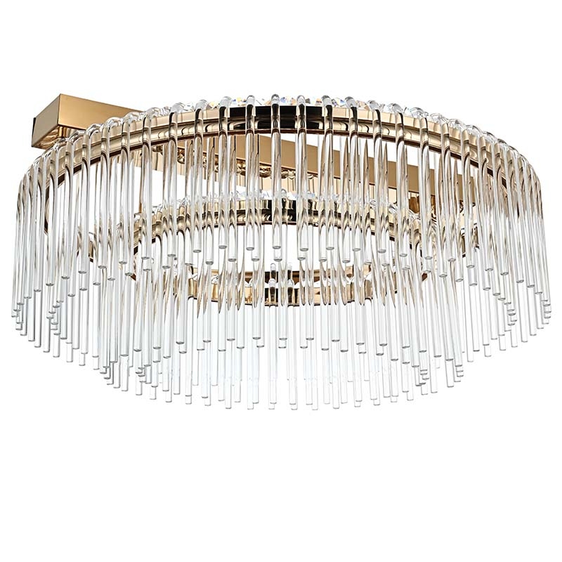 Plafon Led Nordecor Gouli 51 watts 2700K Ouro Brilho Ø400/600mm 2895