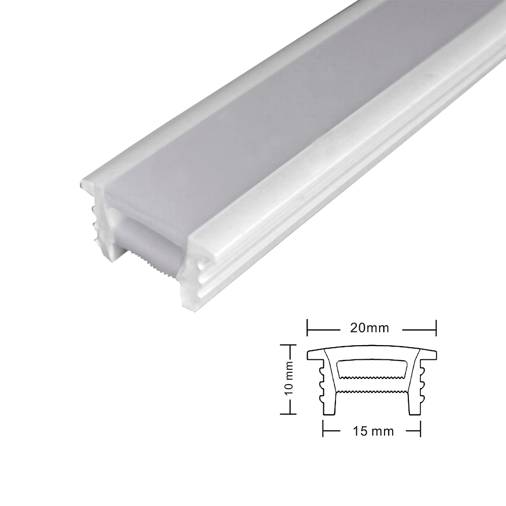 Perfil de Embutir Nordecor Flexível Branco 10x20mm (Rolo 50 metros) 4289