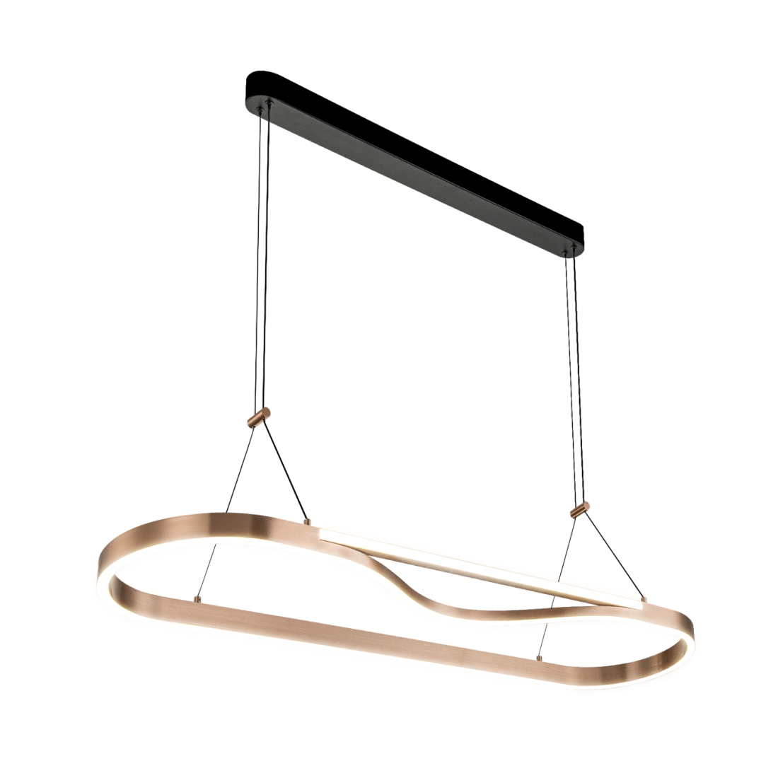 Pendente +Luz Rash Metal e Acrílico 46 watts 3000K Cobre 300x1090mm PE-212/46.100CO