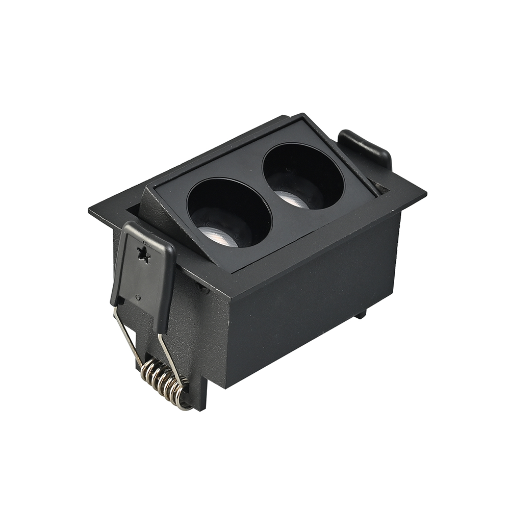 Embutido Nordecor Downlight Powerus Direcionável 2 Focos 4 watts Preto 3000K IRC90 38° Bivolt 70x52x46mm 6634