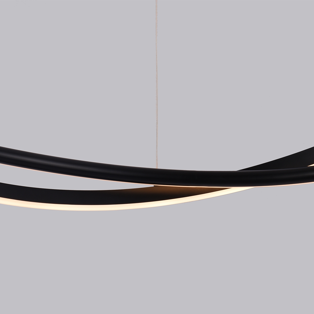 Pendente Nordecor Euni Odi 77 watts 3000K Preto Ø800mm 2875