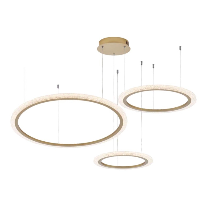 Pendente Astraled Led Aspectral Dourado 112 watts 3000K 1450mm PL-9740
