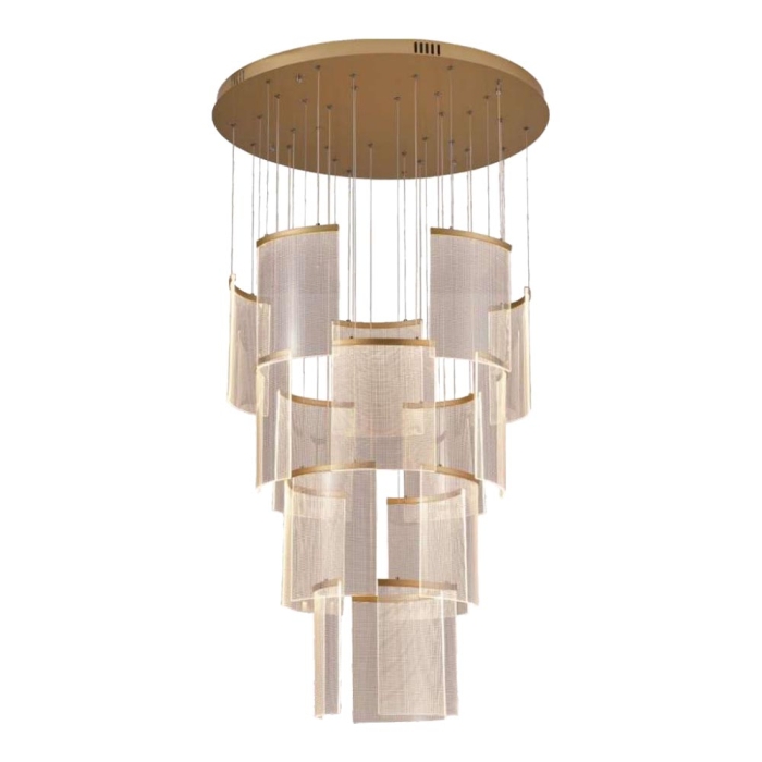 Pendente Astraled Led Starlit Dourado 85 watts 3000K Ø800mm PL-9851
