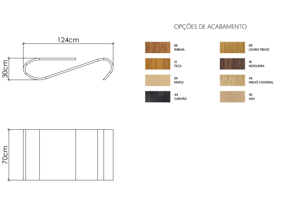 Mesa de Centro Accord Sense 300x1240x700mm F1051