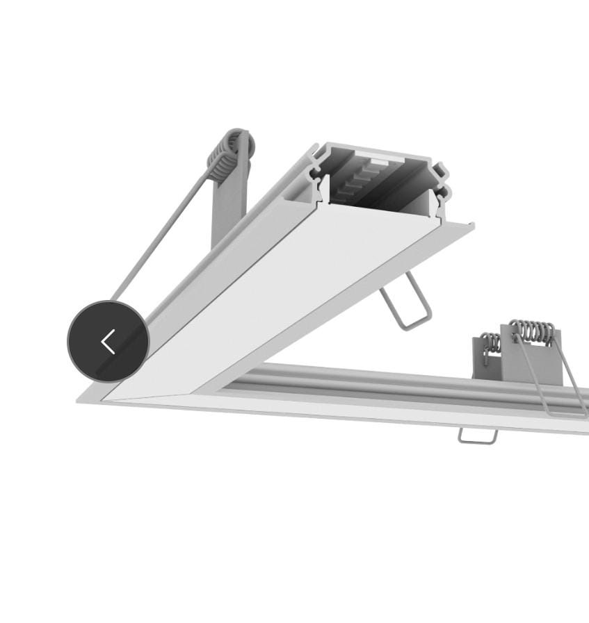 Perfil Embutido Newline Fit25 Slim Curva Direita/Esquerda 250x30x250mm SCPE2301