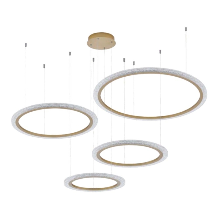 Pendente Astraled Led Aspectral Dourado 135 watts 3000K 1450mm PL-9742
