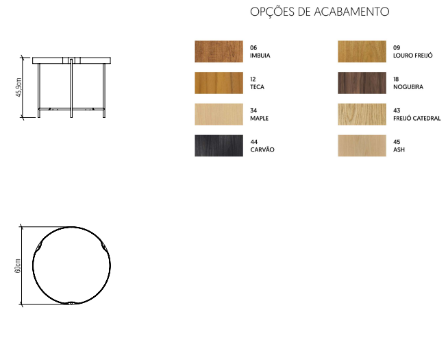 Mesa de Apoio Accord Flow Ø450x560mm F1006