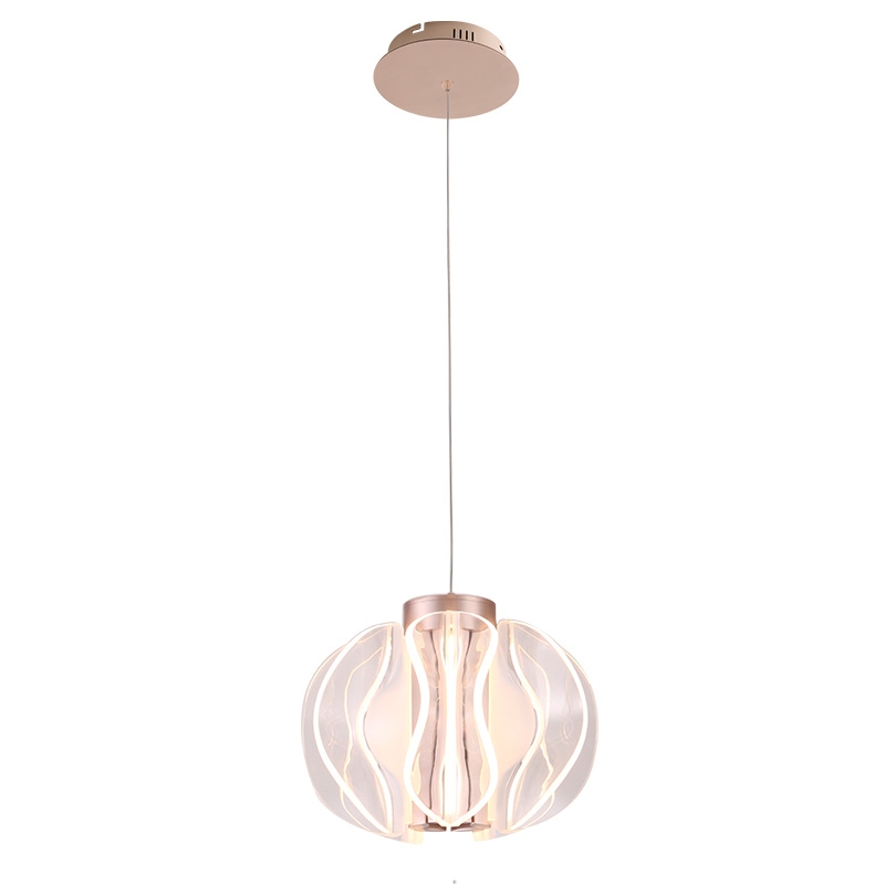 Pendente Nordecor Wavy 12 watts 2700K Ouro Champagne Ø180x150mm 2943