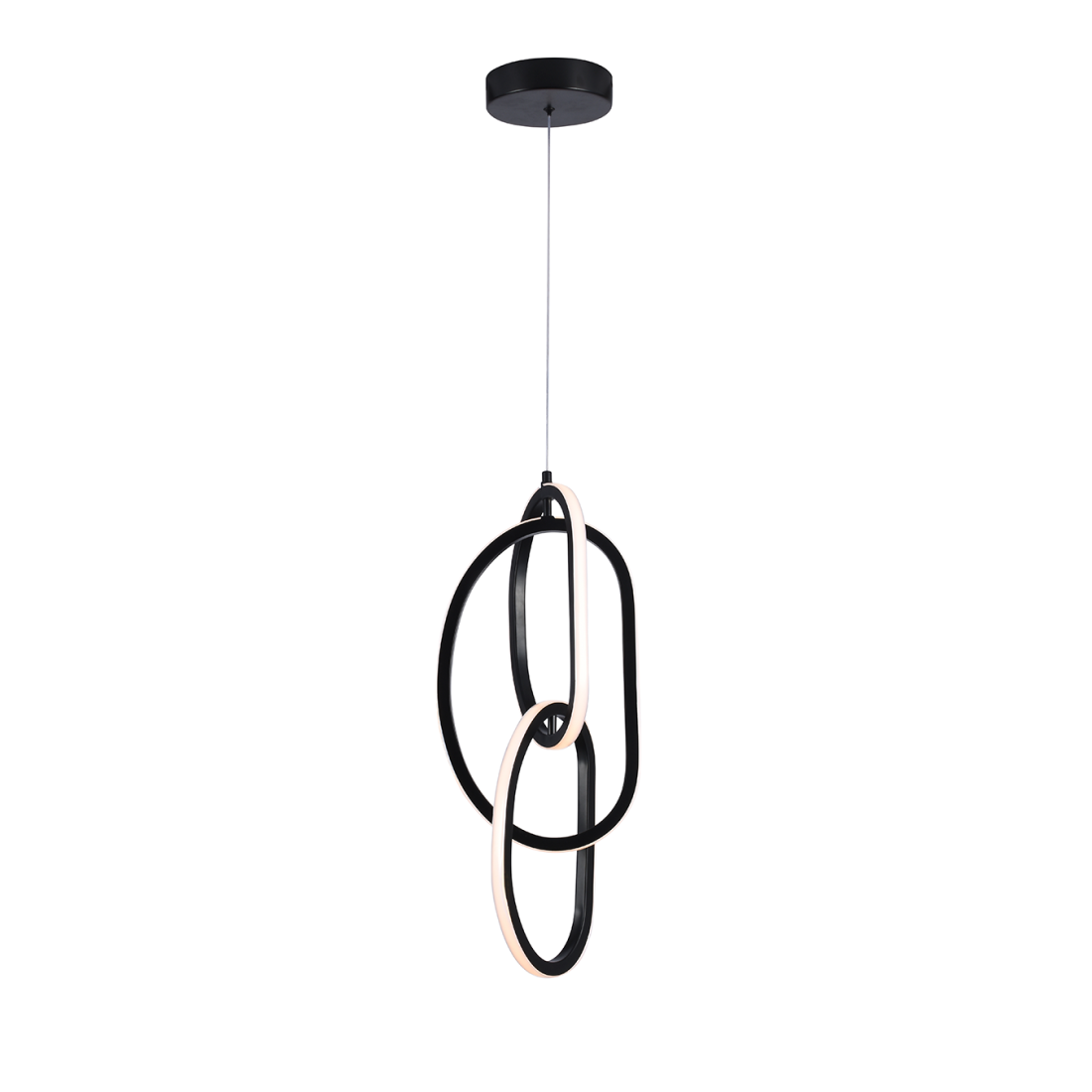 Pendente +Luz Moya Alumínio e Acrílico Preto 48 watts 3000K 220x500mm PE-196/48.50PF