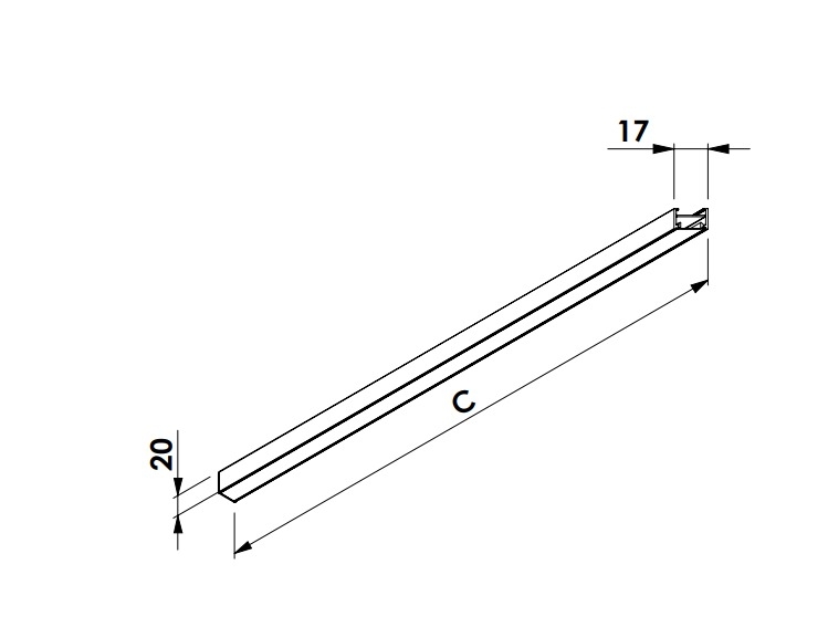 Perfil Sobrepor Newline Fit15 para Fita de Led 2500x17x20mm SCPS15250