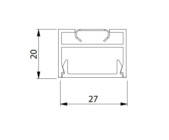 Perfil Sobrepor Newline Fit25 para Fita de Led 3000x27x20mm SCPS25300