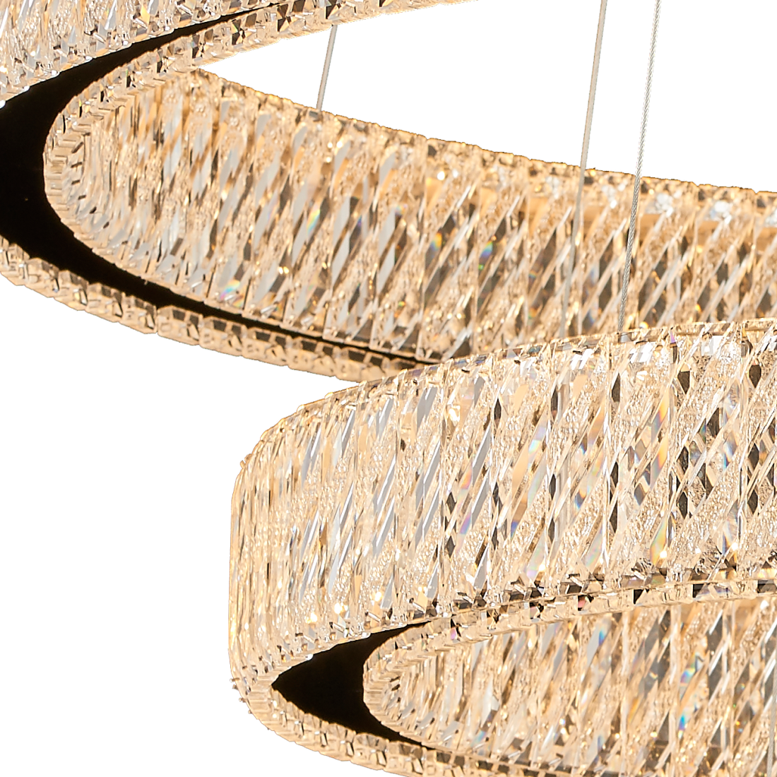 Pendente +Luz Allianz Cristal e Metal Cromado 110 watts 3000K Ø400/600/800mm PE-201/80.80CR