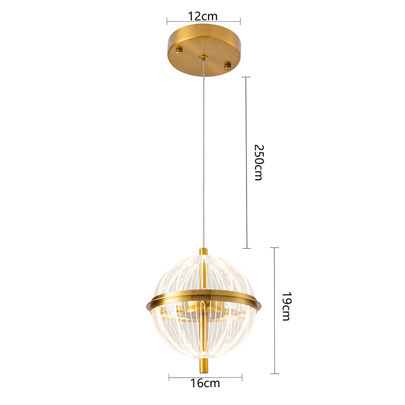 Pendente Nordecor Miza 12 watts 2700K Ouro Brilho Ø160x190mm 2953