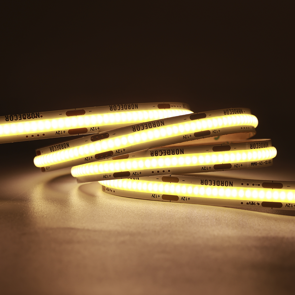 Fita LED Nordecor Cob 12w/mt 512 leds/mt IP20 8mm 12V 3000K (Rolo 50 metros) 7350