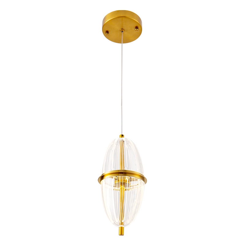 Pendente Nordecor Miza Oli 8 watts 2700K Ouro Brilho Ø120x270mm 2954