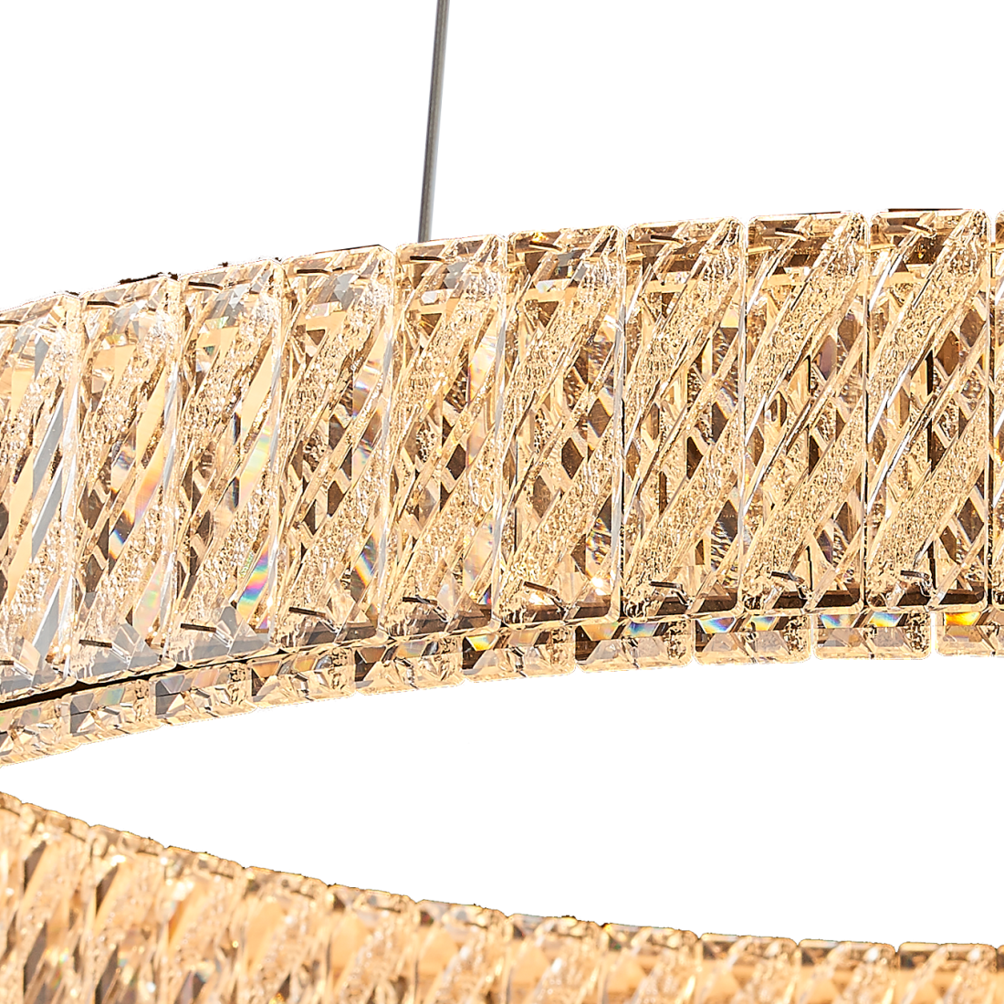 Pendente +Luz Allianz Cristal e Metal Cromado 36 watts 3000K Ø800x76mm PE-200/36.85CR