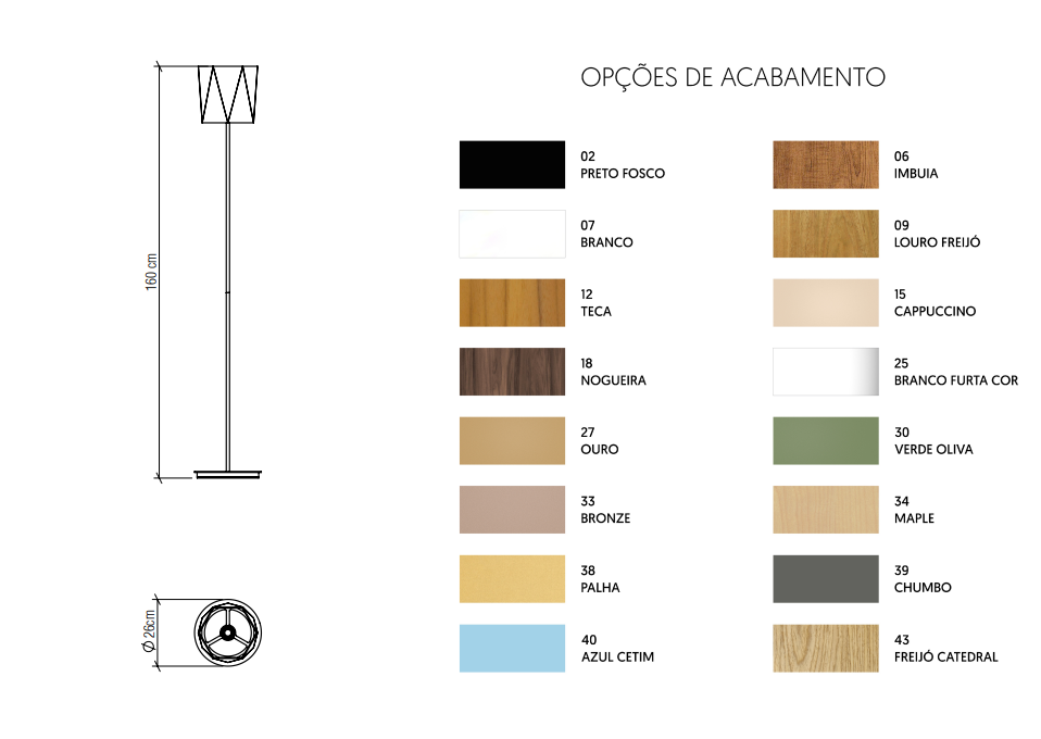 Coluna Accord Facetado 1L E27 Ø260x1600mm 3057