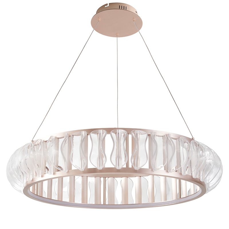 Pendente Nordecor Wavy 100 watts 2700K Ouro Champagne Ø800x155mm 2945