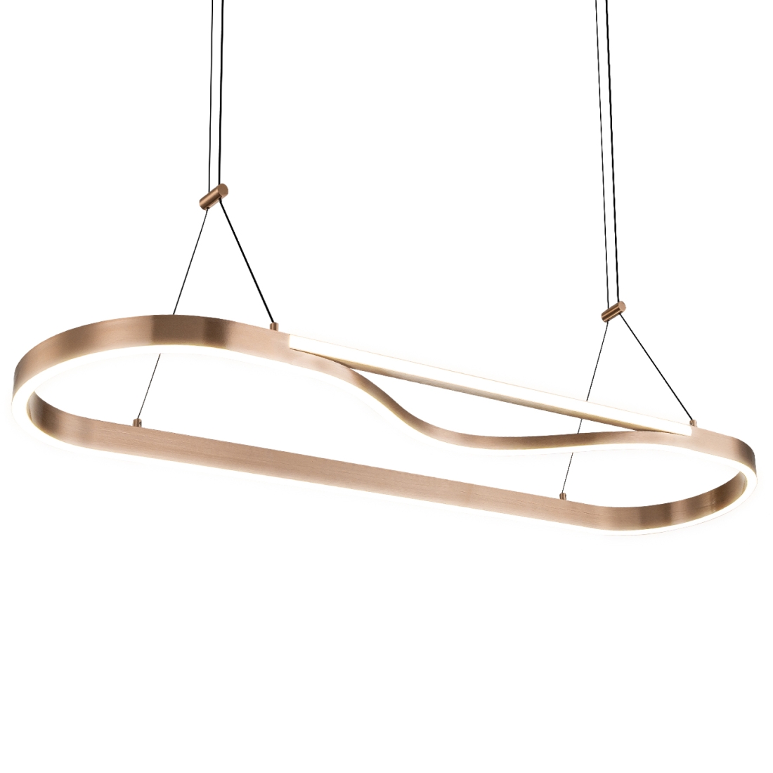 Pendente +Luz Rash Metal e Acrílico 46 watts 3000K Cobre 300x1090mm PE-212/46.100CO