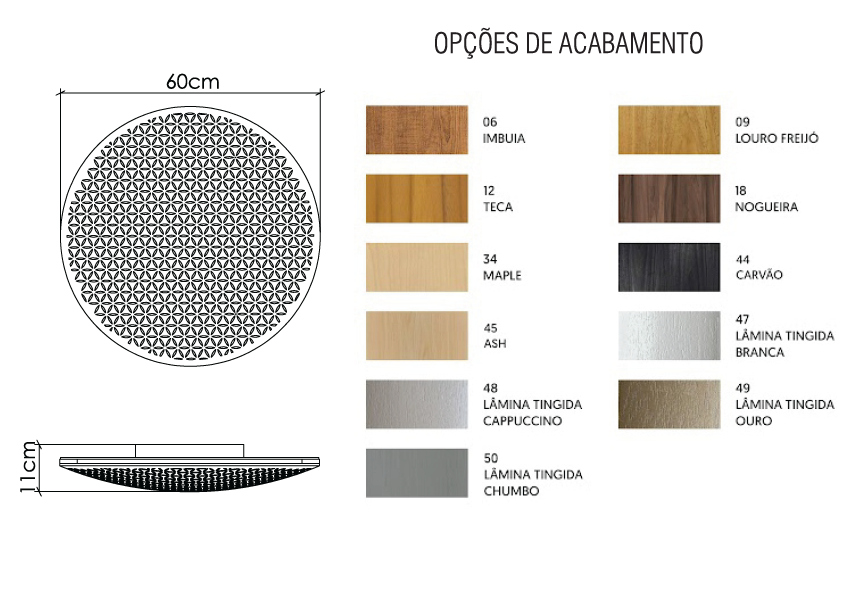 Arandela Accord Harmonia 1L G9 Ø600x110mm 4215