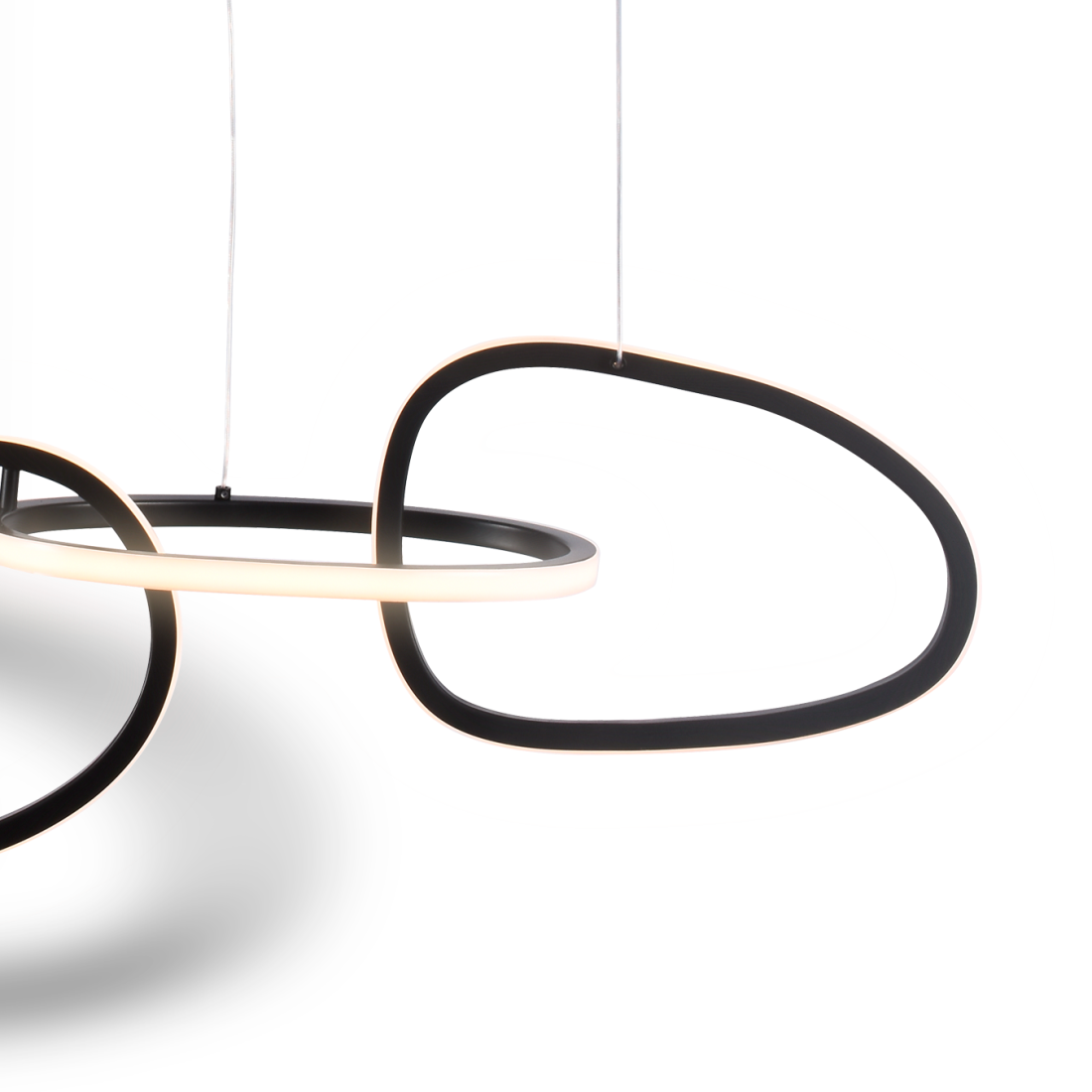 Pendente +Luz Moya Alumínio e Acrílico Preto 48 watts 3000K 280x800mm PE-196/48.80PF