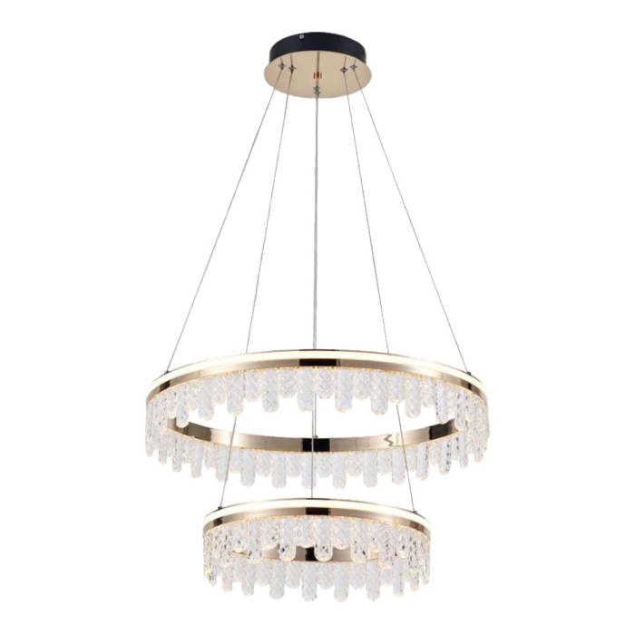 Pendente Astraled Led Mitanka Dourado Brilho 120 watts 3000K 400x600mm PL-9745
